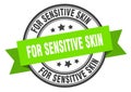 for sensitive skin label sign. round stamp. band. ribbon