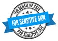 for sensitive skin label sign. round stamp. band. ribbon