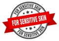 for sensitive skin label sign. round stamp. band. ribbon