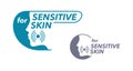 For sensitive skin stamp - woman face with pimple