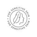 For sensitive skin type cosmetics vector line label