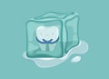 Sensitive tooth with ice, dental concept Royalty Free Stock Photo