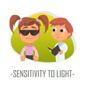 Sensitivity to light medical concept. Vector illustration.