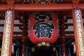 Senso-ji temple giant red lantern tight shot