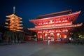 Senso-ji temple at twilight, Tokyo Royalty Free Stock Photo