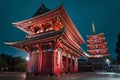 Sensoji temple at night in Asakusa, Tokyo