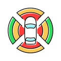sensor array autonomous vehicle color icon vector illustration Royalty Free Stock Photo