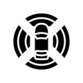 sensor array autonomous vehicle glyph icon vector illustration