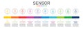 Sensor Infographics vector design. Timeline concept include flame detector, gas sensor, light sensor icons. Can be used for report