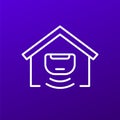 Sensor line icon with house, vector Royalty Free Stock Photo
