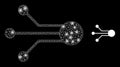 Sensor Links Icon - Wire Frame Mesh with Constellation Nodes Royalty Free Stock Photo