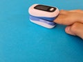 Sensor for measuring pulse and oxygen in blood on patient finger