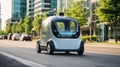 Sensor transportation modern autonomous automobile smart car robot electricity auto taxi delivery technology vehicle