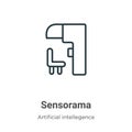 Sensorama outline vector icon. Thin line black sensorama icon, flat vector simple element illustration from editable artificial