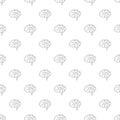 Sensors on human brain icon, outline style