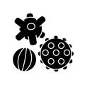 Sensory balls black glyph icon