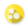 Sensory balls yellow flat design long shadow glyph icon