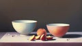 Sensory Delights An Enchanting Oil Painting of a Tempting Peach Yogurt.AI Generated