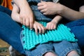 Sensory Play for Kids with Special Needs. Activities for kids with disabilities, Cerebral Palsy. Boy with Cerebral Palsy