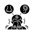 Sensory sensitivity black glyph icon