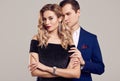 Sensual beautiful young couple dressed in formal clothes Royalty Free Stock Photo