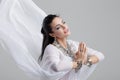 Sensual oriental belly dancer performance