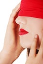 Sensual blindfold woman Royalty Free Stock Photo