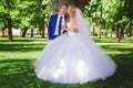 Sensual embrace bride and groom