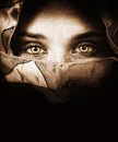 Sensual eyes of mysterious woman Royalty Free Stock Photo
