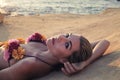 Sensual girl at the beach