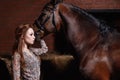 Sensual girl and horse