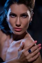 Sensual glamour portrait of beautiful woman model lady Royalty Free Stock Photo