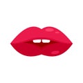 Sensual kiss icon flat isolated vector