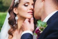 Sensual portrait of a young couple. Wedding photo outdoor Royalty Free Stock Photo