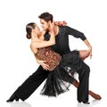 Sensual salsa dancing couple. Isolated Royalty Free Stock Photo