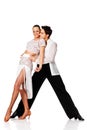 Sensual salsa dancing couple. Isolated Royalty Free Stock Photo