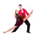 Sensual salsa dancing couple Royalty Free Stock Photo