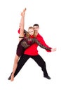 Sensual salsa dancing couple Royalty Free Stock Photo