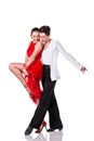 Sensual salsa dancing couple on white background Royalty Free Stock Photo