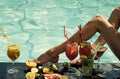 Sensual woman. Summer vacation and party. Royalty Free Stock Photo