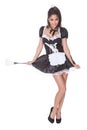 Sensual woman in skimpy maids uniform Royalty Free Stock Photo