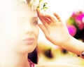 Sensual woman with the wreath on her head Royalty Free Stock Photo