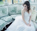 Sensual young bride after wedding reception Royalty Free Stock Photo