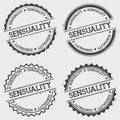 Sensuality insignia stamp isolated on white. Royalty Free Stock Photo