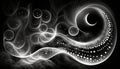 Sensuous curves and curls of smoke, with dots