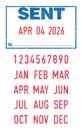 Sent and dates ink stamp Royalty Free Stock Photo