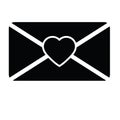 Sent letter mail icon.  envelope with a heart icon. Love message sign Royalty Free Stock Photo