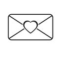Sent letter mail icon.  envelope with a heart icon. Love message sign Royalty Free Stock Photo