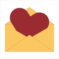 sent letter mail icon. envelope with a heart icon. Love message sign. Royalty Free Stock Photo