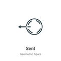 Sent outline vector icon. Thin line black sent icon, flat vector simple element illustration from editable geometric figure Royalty Free Stock Photo